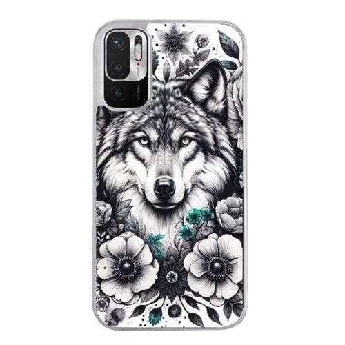 Coque Pour Redmi Note 10 5g Loup Et Fleur