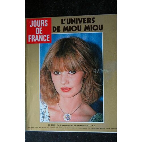 Jours De France 1195 Novembre 1977 Cover Miou-Miou Mireille Mathieu Chanel Celine