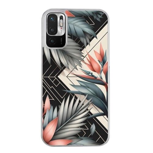 Coque Pour Redmi Note 10 5g Fleur Geometrique Noire