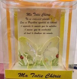 Figurine ours Verre ma Tatie Cherie 10 cm