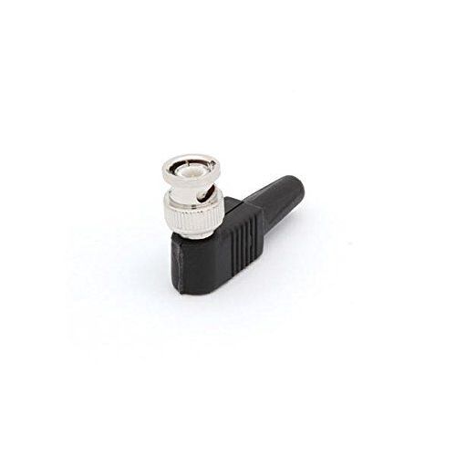 1 Fiche Bnc Coude 90° Sans Soudure Capuchon Noir Le Câble Se Visse Sur La Fiche
