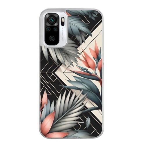 Coque Pour Redmi Note 10 Pro Fleur Geometrique Noire