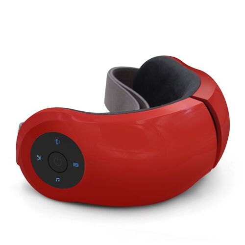 Rouge - Masseur Électrique Pour Les Yeux, Pétrissage Rotatif, Soulagement De La Fatigue Oculaire, Compresse Chaude, Musique, Protection Oculaire, Anti Rides