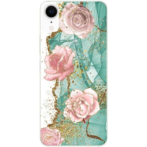 Coque Pour Iphone Xr Marbre Fleur Turquoise