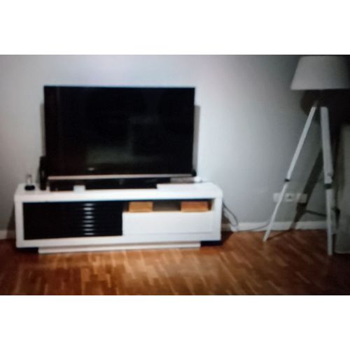 Meuble Tv Moderne Laqué Blanc Et Noir