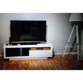 Meuble Tv Moderne Laqué Blanc Et Noir