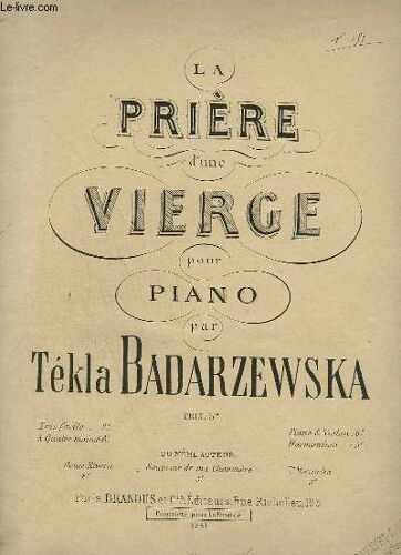 La Priere D'une Vierge Pour Piano.