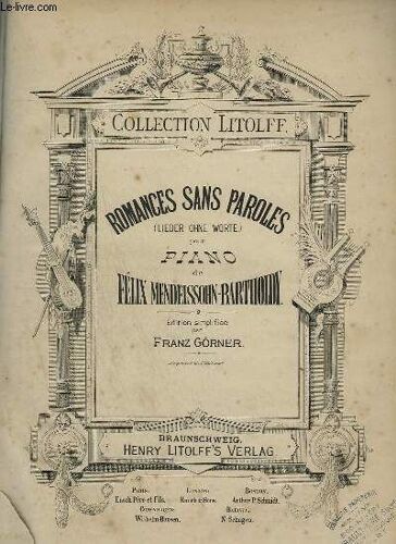 Romances Sans Paroles / Lieder Ohne Worte Pour Piano.