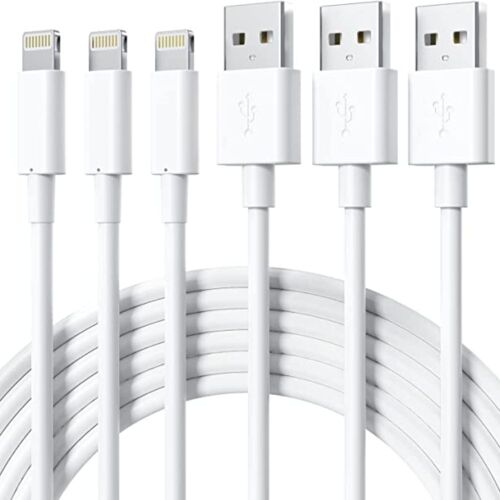 Câble de charge - Câble Lightning vers USB, lot de 3 charges rapides, données de synchronisation, compatible avec Apple iPhone 14/13/12/11/Pro/Max (5 pieds)