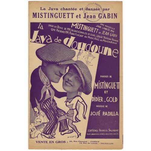 Jean Gabin, Mistinguett - 1928 La Java De Doudoune  - Dans La Revus Paris Qui Tourne -  Partition Originale - 4 Pages Avec Texte De La Chanson - Format 27,5x17,5 Cm - Tres Rare