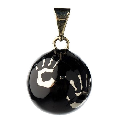 Bola Grossesse Boule Noire Mains Argent