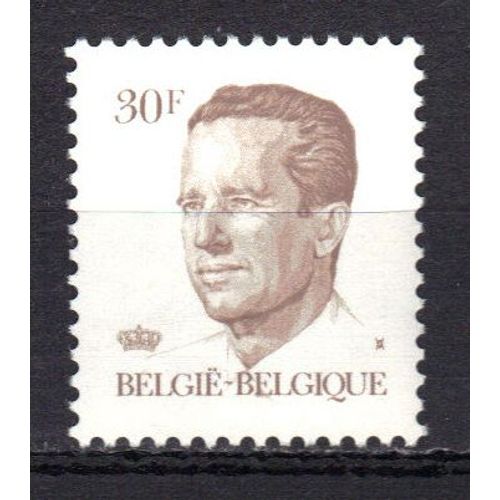 Belgique 1984 : Roi Baudouin 1er - Timbre 30 F.  Brun Neuf **