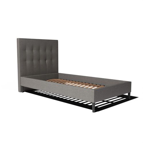 Ensemble lit + tête de lit 80x200cm - Anthracite - Collection Léa - Morphea