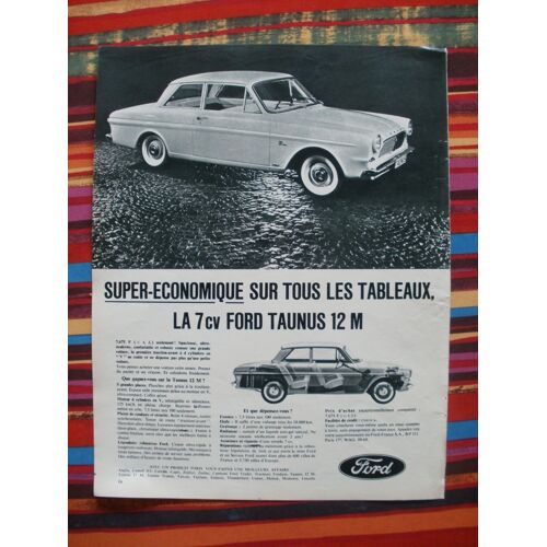 Publicité Ancienne (Avril 1963) Pour La Ford Taunus 12 M