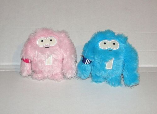Adidas 2 Peluches Doudou Monstres Bleu Rose