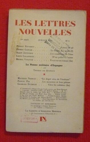 Les Lettres Nouvelles N°5
