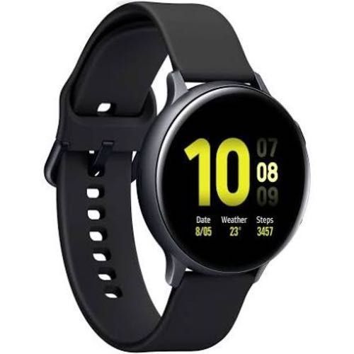 Samsung Galaxy Watch Active 2 - 44 mm - aqua noir aluminium - Montre connectée avec bracelet - fluoroélastomère - noir aqua - affichage 1.4" - 4 Go - Wi-Fi, NFC, Bluetooth - 30 g
