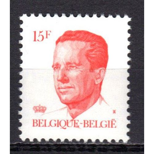Belgique 1984 : Roi Baudouin 1er - Timbre 15 F. Rouge-Orange Neuf **