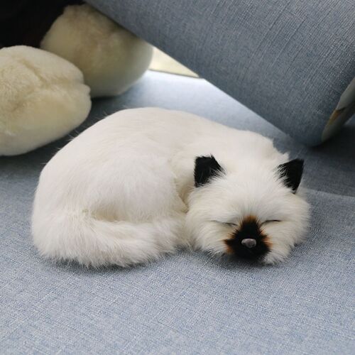 Chat en peluche en forme de chaton, jouet en peluche r¿¿aliste, Simulation r¿¿aliste, d¿¿coration cr¿¿ative pour le bureau et la maison