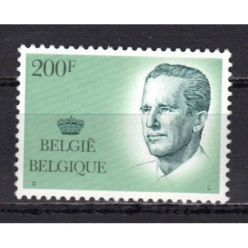 Belgique 1986 : Roi Baudouin 1er - Timbre 200 F. Vert-Amande Et Vert-Gris  Neuf ** Cote 25 