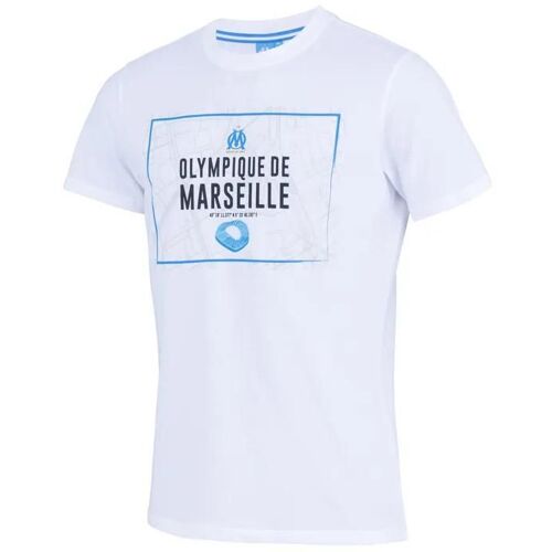 S - T-Shirt - Olympique De Marseille - Om - Blanc - Coton - Manches Courtes