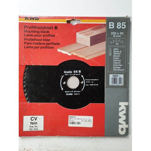 LAME DE SCIE 230 X 30 X 1,6 MM 72 DENTS KWB