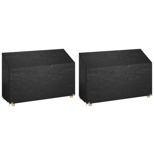 Vidaxl Housses De Banc De Jardin 2 Pcs 8 ?illets 190x70x70/88 Cm Pe