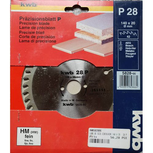 LAME SCIE KWB 140 X 20 REAFFUTABLE 42 DENTS