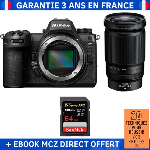 Nikon Z6 III + Z 28-400mm f/4-8 VR + 1 SanDisk 64GB Extreme PRO UHS-II SDXC 300 MB/s + Ebook '20 Techniques pour Réussir vos Photos' - Appareil Photo Hybride Nikon
