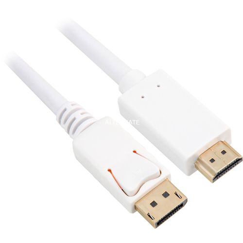 Adapterkabel Displayport 1.2 Hdmi 4k (weiß, 3 Meter)