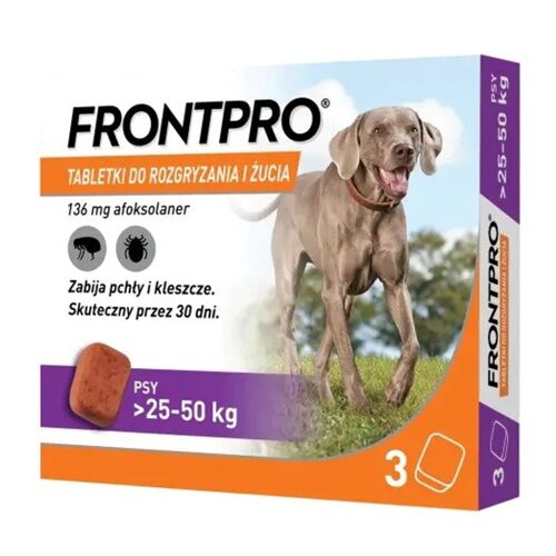 Frontpro Flea And Tick Tablets For Dog (25-50 Kg) - 3x 136mg
