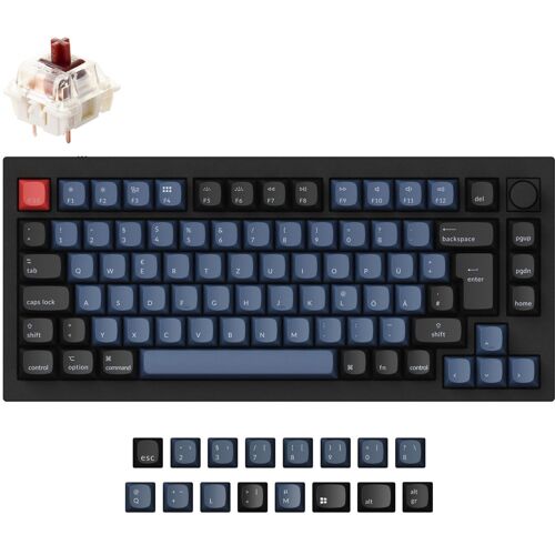 Clavier Mécanique - Keychron - Q1 Version 2 - Noir Carbone - Gateron G Pro Marron - Rétroéclairé RVB