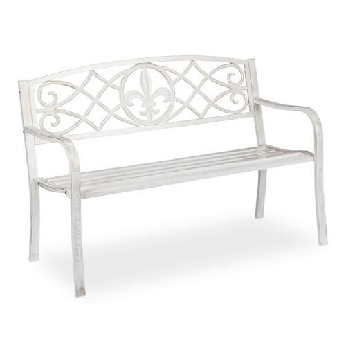Relaxdays Banc De Jardin Banc En Métal Banc De Balcon Banc En Fer Siège Extérieur Fonte