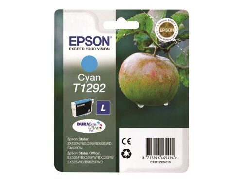 Epson T1292 - 7 ml - cyan - originale - blister - cartouche d'encre - pour Stylus SX230, SX235, SX430, SX438; WorkForce WF-3520, 3530, 3540, 7015, 7515, 7525