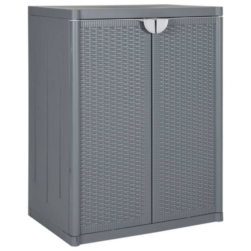 Vidaxl Armoire De Rangement De Jardin Gris 65x45x88 Cm Pp Rotin