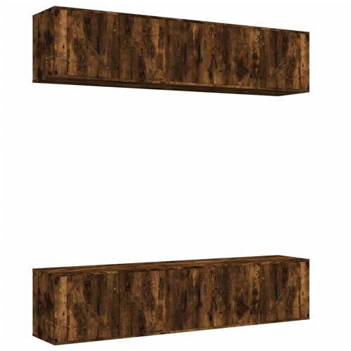 vidaXL Ensemble de meubles TV 6 pcs Chêne fumé Bois d'ingénierie
