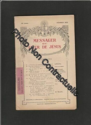 Messager Du Coeur De Jésus - Février 1925 Revue Mensuelle