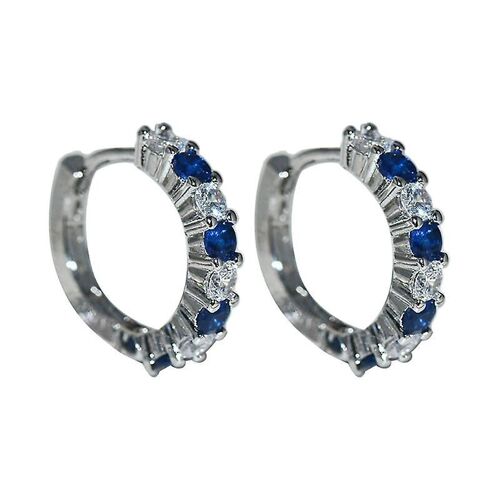 Princesse Boucles D'oreilles Sapphire &amp Diamond Hoop Boucles D'oreilles Surprise Cadeau Pour Petite Amie