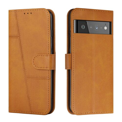 Coque Pour Google Pixel 6 Pro Avec Porte Cartes,Housse En Cuir Pu Pochette Portefeuille Magnétique Etui De Protection,Antichoc Housse Rabat Clapet Pour Google Pixel 6 Pro,Marron