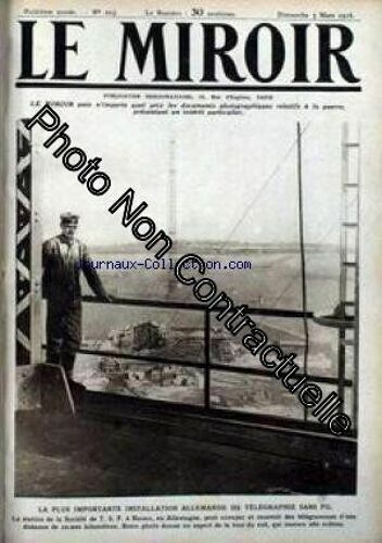 Miroir (Le) [No 223] Du 03/03/1918 - La Plus Importante Installation Allemande De Telegraphie Sans Fil
