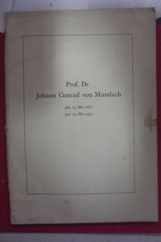 Prof. Dr; Johann Conrad Von Mandach