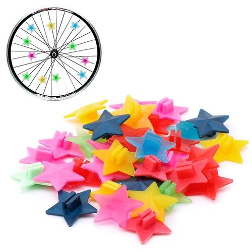 36pcs Plastic Wheel Spoke Colorful Star Decoration Mtb Cycling Bicycle Bike New