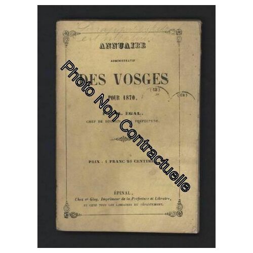 Annuaire Administratif Des Vosges Pour 1870