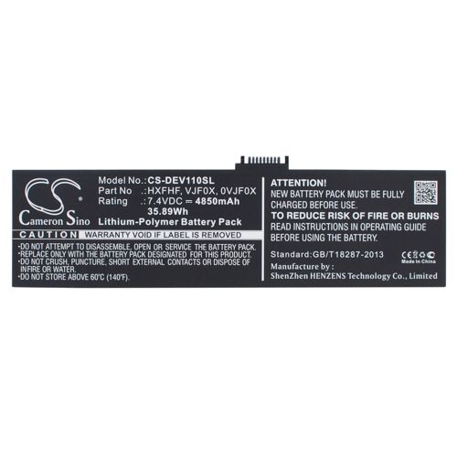 Batterie 4850mAh type 0VJF0X HXFHF VJF0X Pour Dell Venue 11 Pro, V11P7130