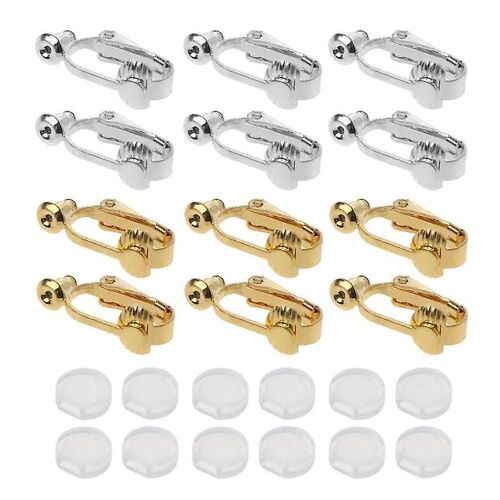 Set Boucles D'oreilles Convertisseur &amp Earring Pads Kit Boucles D'oreilles Clip-On Non Percées 24 Pcs