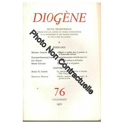 Diogène 76 - Alpatov - Lanuza - Kogan - Caillois - Losano - Behnam