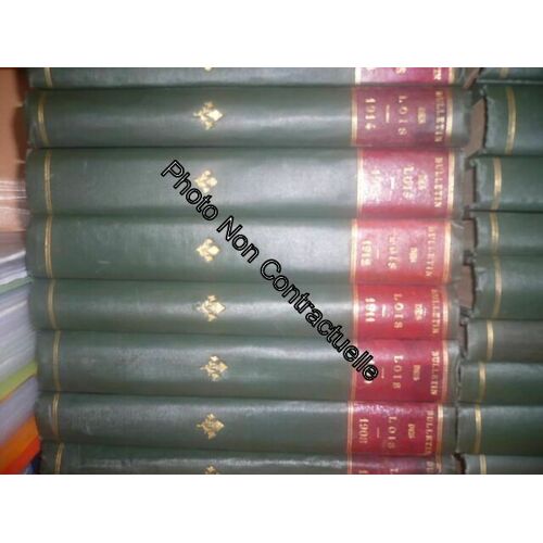 Bulletin Annoté Des Lois Et Decrets Tome Lxxii - Année1919