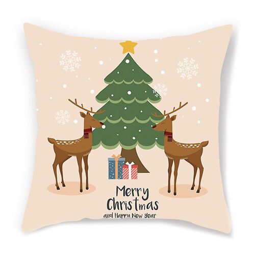 Joyeux Noël Housse de coussin Père Noël Elk Coussin décoratif Jeter Canapé pour C