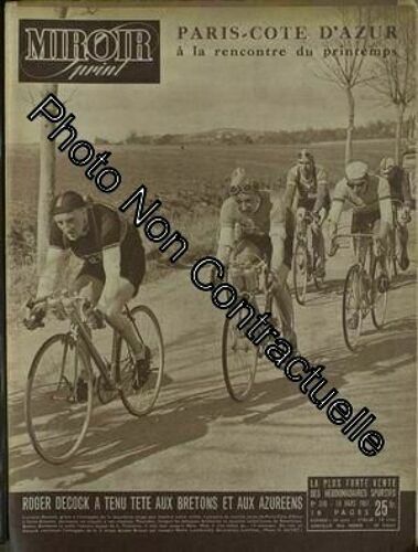 Miroir Sprint N° 249 Du 19/03/1951 - Paris - Cote D'azur - Cyclisme - Roger Decock - Les Bretons Et Les Azureens