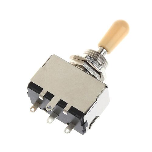 3 Way Closed Toggle Switch Box Style Chrome Pour Guitare Électrique Cream Knob